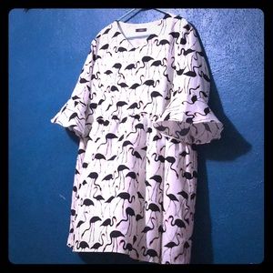 CUTE Empire Waist Babydoll Dress w/ flamingos🖤
